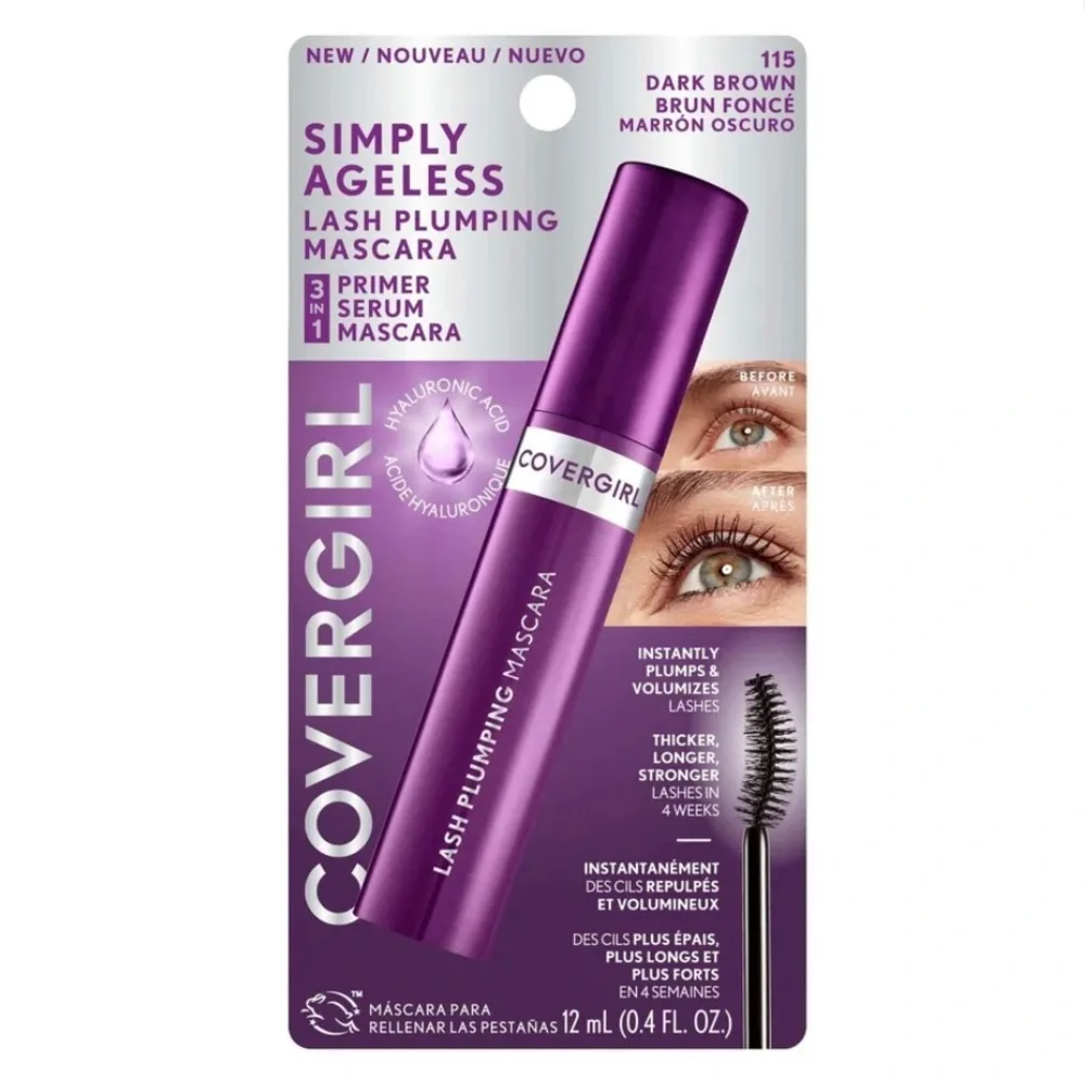 COVERGIRL Simply Ageless Lash Plumping Mascara #115 Dark Brown NEW